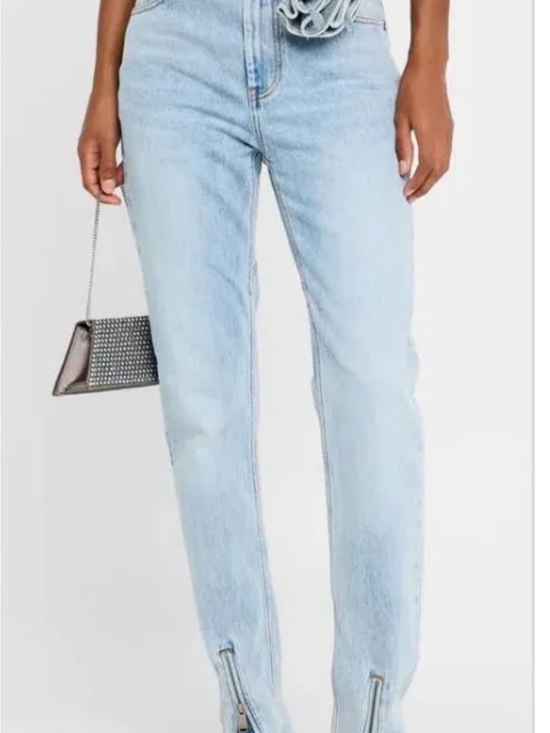 AREA Pants - AREA Light Blue High-Rise Straight Leg Jeans